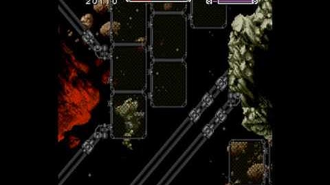 Cybernator + Secret Napalm Gun + Kamikaze Run showing the secret weapon.