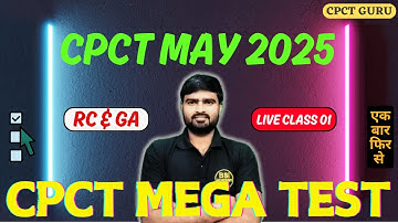 CPCT RC & GA | mega test for cpct may 2025 exam | CPCT Mega Test 2025 | CPCT May 2025 Mega Test