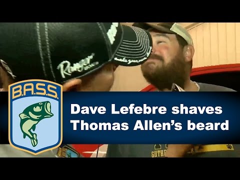 bass fishing at night Dave Lefebre shaves Thomas Allen's beard after bet