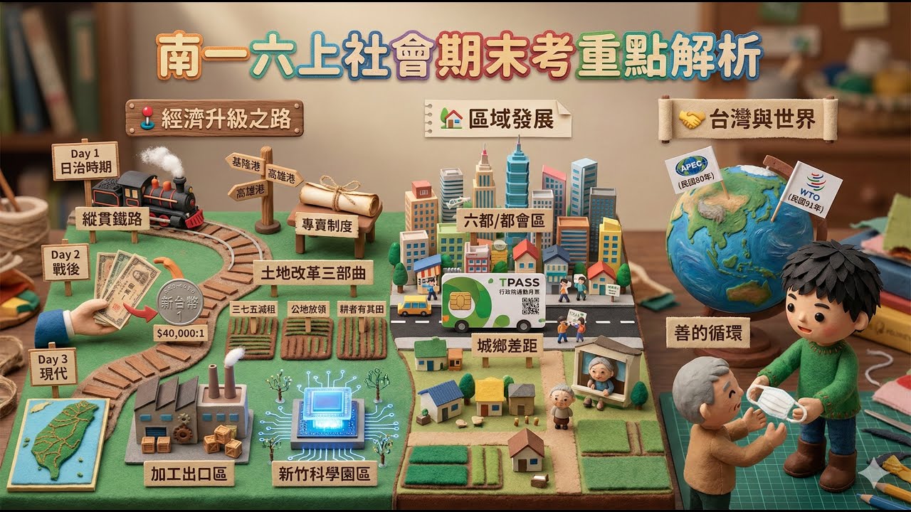 【社會科期末考神救援】南一六上從種田到晶片？台灣升級史懶人包！