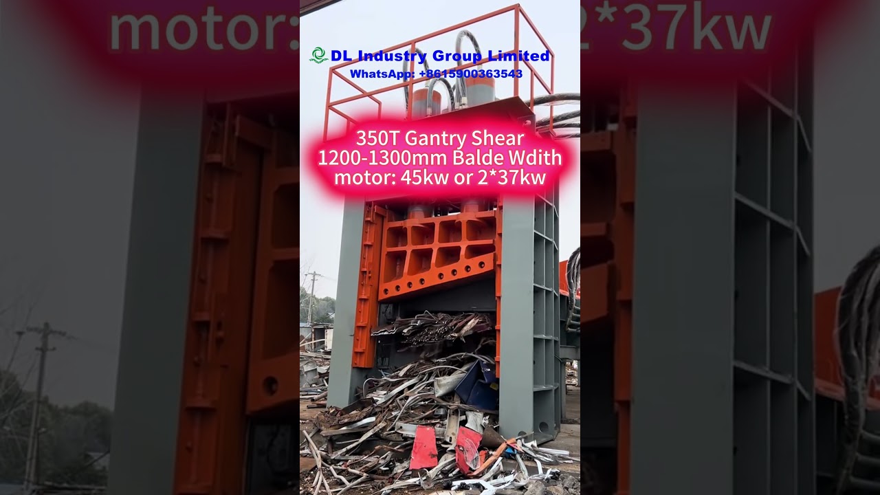 Y91-350 350T scrap metal gantry shear, motor: 45kw or 2*37kw. processing 30-60 tons per day.