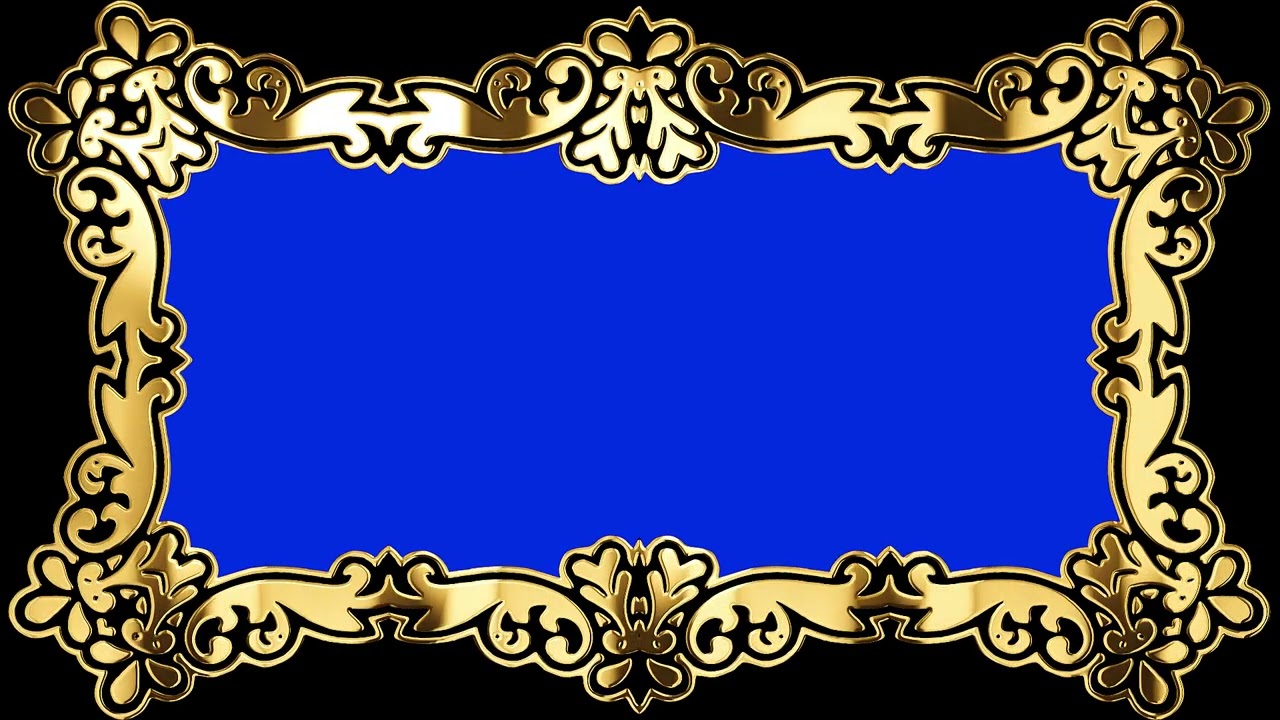 golden frame background blue screen wedding video no copyright footage