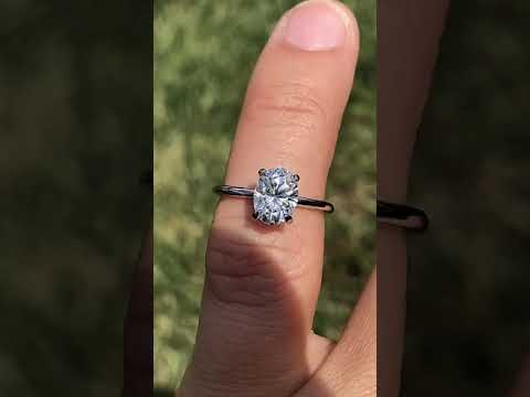 Oval Moissanite Petite Solitaire Ring ring video