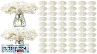 VEVOR Artificial Flowers 205 pcs Real Looking White Silk Fake Hydrangea Bulk