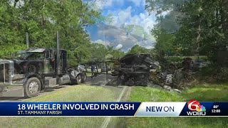 One taken to hospital after serious 18-wheeler crash in Pearl River