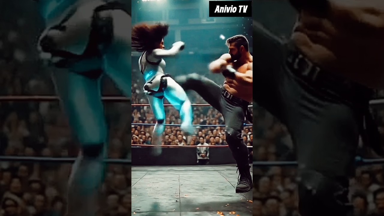 Robot Girl Fights Bodybuilder with Karate Moves | Epic Ring Battle!