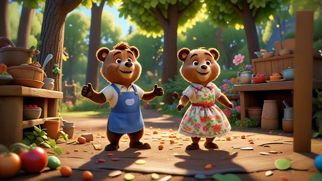 Five Little Bears Bake Some Cake | Fun Counting Song for Kids | Nursery ...
