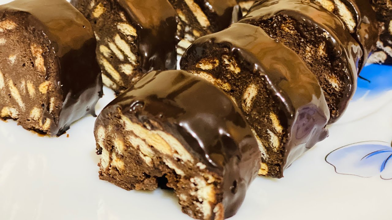 Chocolate biscuit roll/chocolate biscuit log / no bake recipe /kids