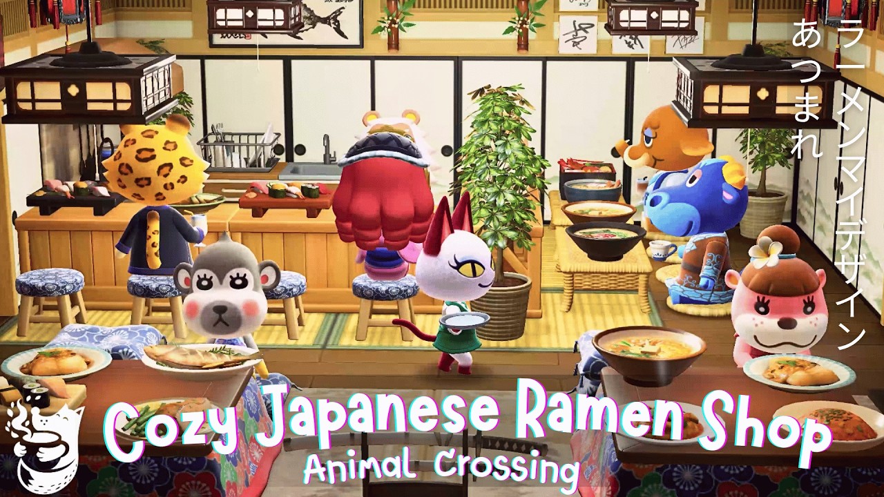 Cozy Japanese Ramen Shop 🍜 Animal Crossing Restaurant Ambience & Jazz Music • Relax, Work & Chill