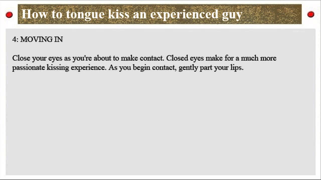 How to tongue kiss an experienced guy - YouTube