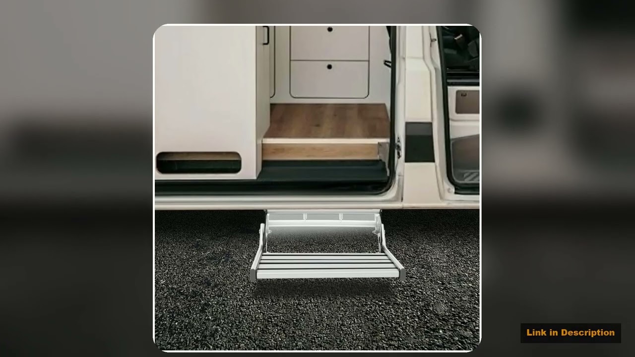 Anti Slip Folding RV Step with Auto Sensor LED Light Bar Aluminum Alloy Lightweight Step for