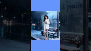 “✨ Aesthetic Winter Night | Soft Girl in the Snow ❄️ | Cold Night | Urban Aesthetic at Midnight” screenshot 3