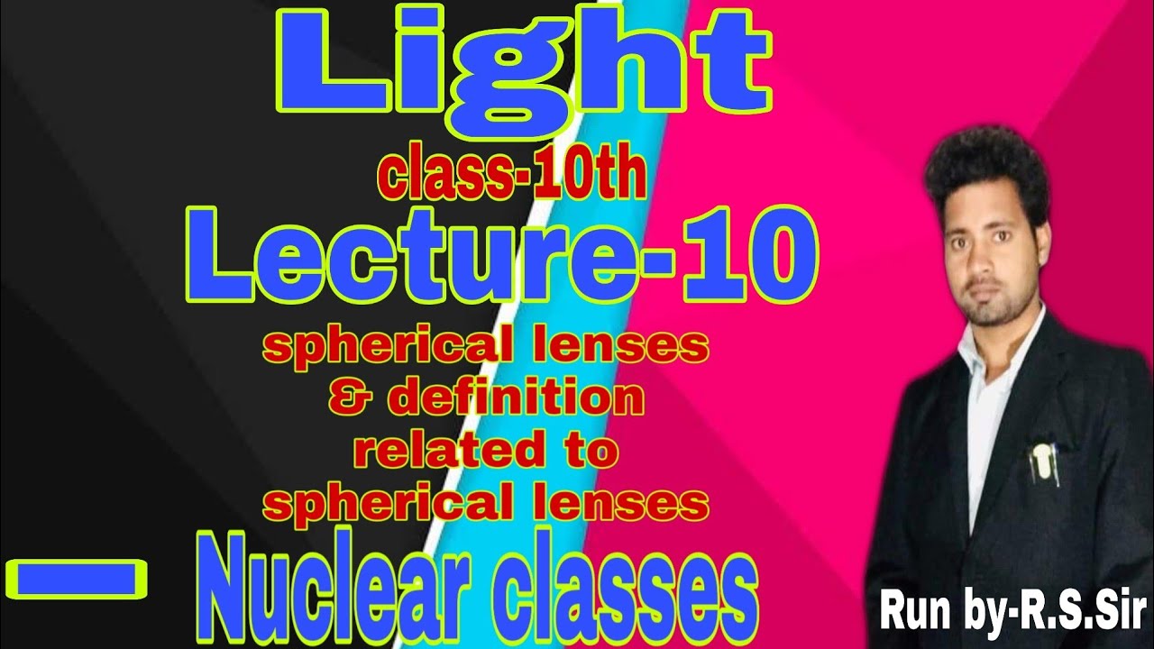 Light, class10th, part10, spherical lenses & definition related to