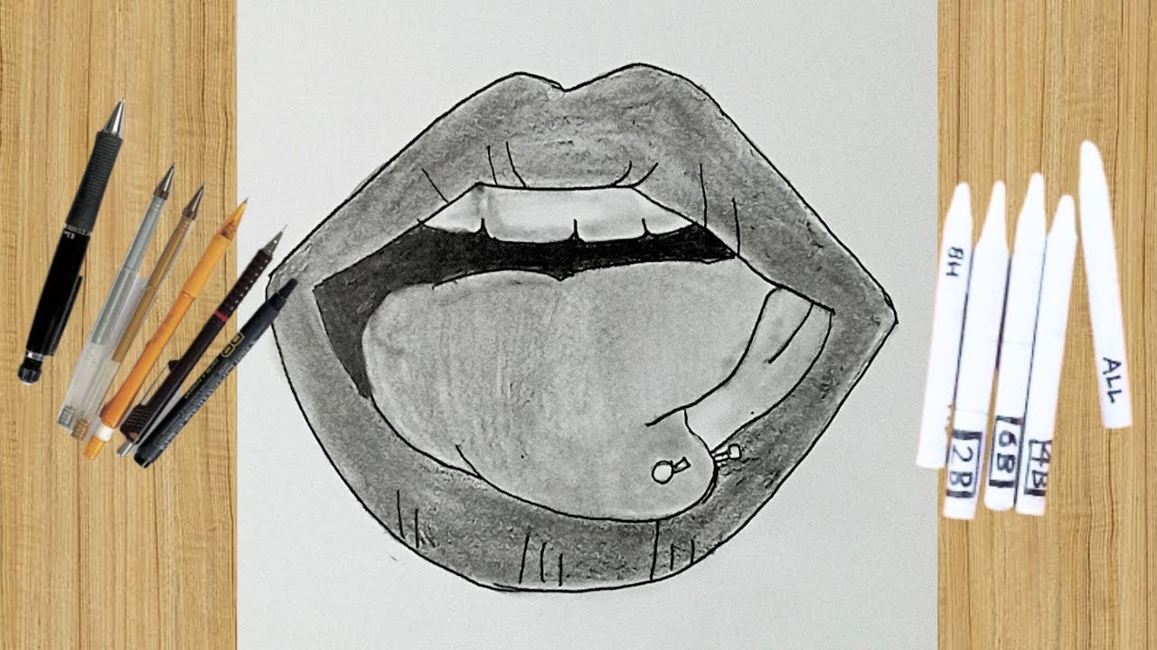 Mouth pencil sketch | Mouth pencil sketch for kids | how to draw ...