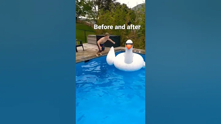 process of beating up a blow up swan