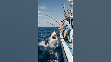POV:A shark attacks and destroys the control room of a ship #fishing #pov #ai #ocean #attack
