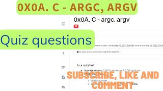 0x0A. C - argc, argv; ALX: Quiz questions