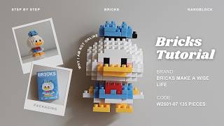How to Build Donald Duck Disney Building Blocks | Bricks Make a Wise Life 007 | Tutorial