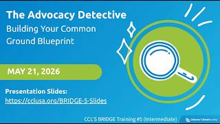 CCL Training: Advocacy Detective: Build Your Common Ground Blueprint (BRIDGE Training #5)