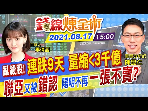 【錢線煉金術 盤後】台股連跌9天 量縮不到3千億！聯亞又被認錯...台驊不再「一張不賣」董座:適當時間處置陽明 @中天財經頻道 20210817