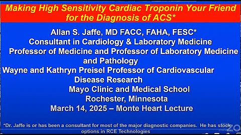 Making High Sensitivity Cardiac Troponin Your Friend for Diagnosis of ACS with Dr. Allan S. Jaffe