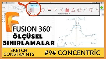 FUSION 360 || #9# CONCENTRIC Komutu nasıl Kullanılır ❓ || Concentric Sketch Constraints 📌