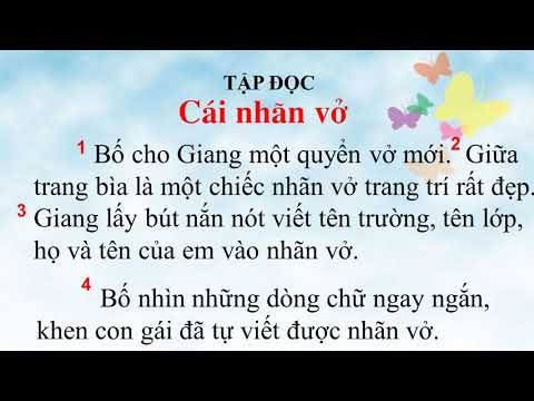 Tập đọc Lớp 1 - Tuần 25 - Bài: Cái nhãn vở