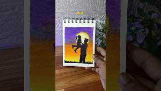 🥰Beautiful Father &amp; Daughter Drawing 💖 | with oil pastel #art #oilpastel #drawing #shorts