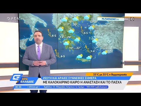 Καιρός 30/4/2021: Ζέστη και αραιές συννεφιές σήμερα | Ώρα Ελλάδος | OPEN TV