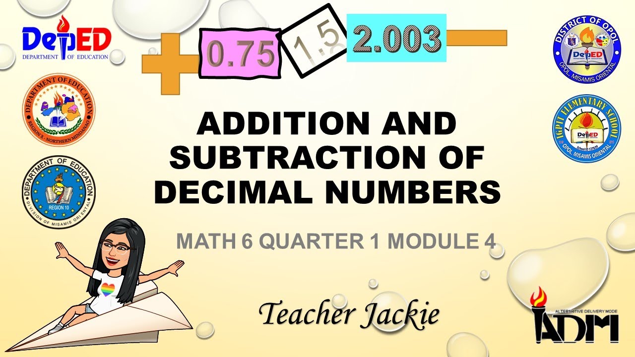 Addition and Subtraction of Decimal - Math 6 - YouTube