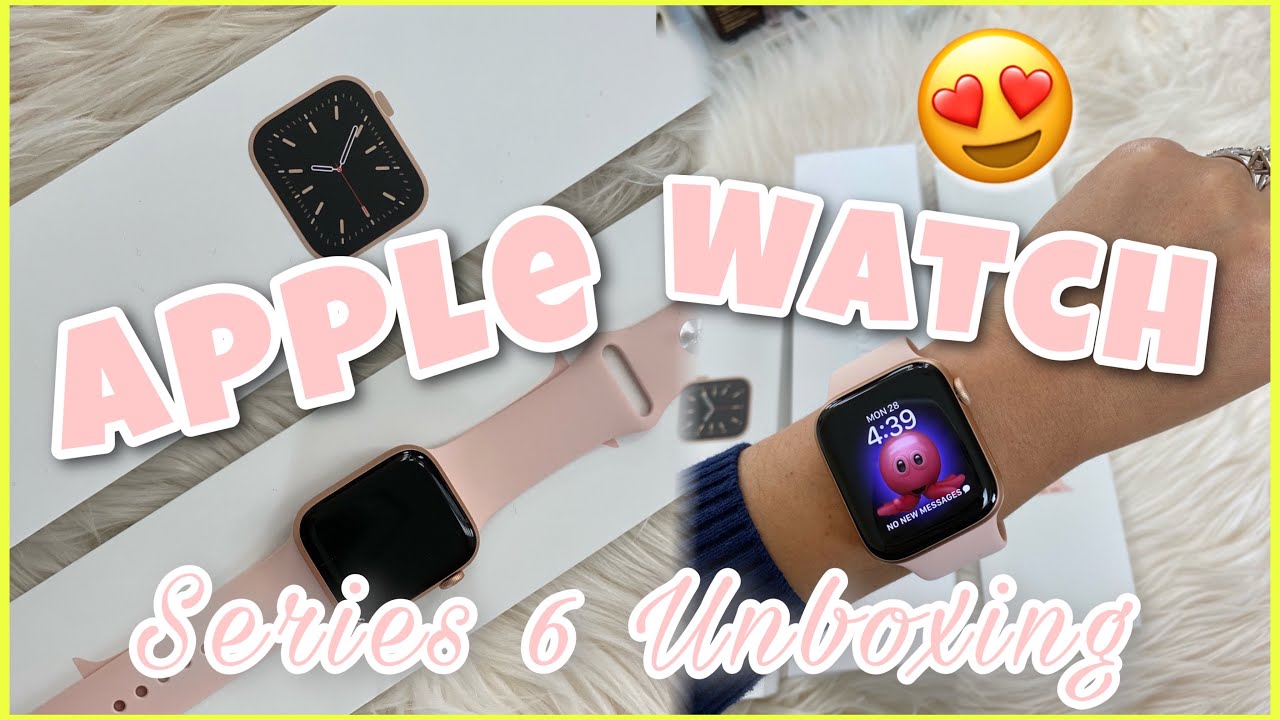 APPLE WATCH SERIES 6 (44mm) UNBOXING || GOLD ALUMINUM CASE With PINK SAND  SPORT BAND | Jean Hartmann - YouTube