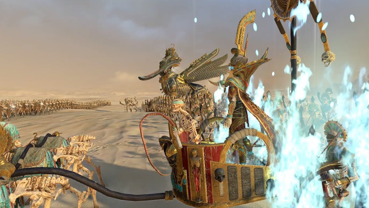 tomb kings vs beastmen warhammer 2 cinematic battle