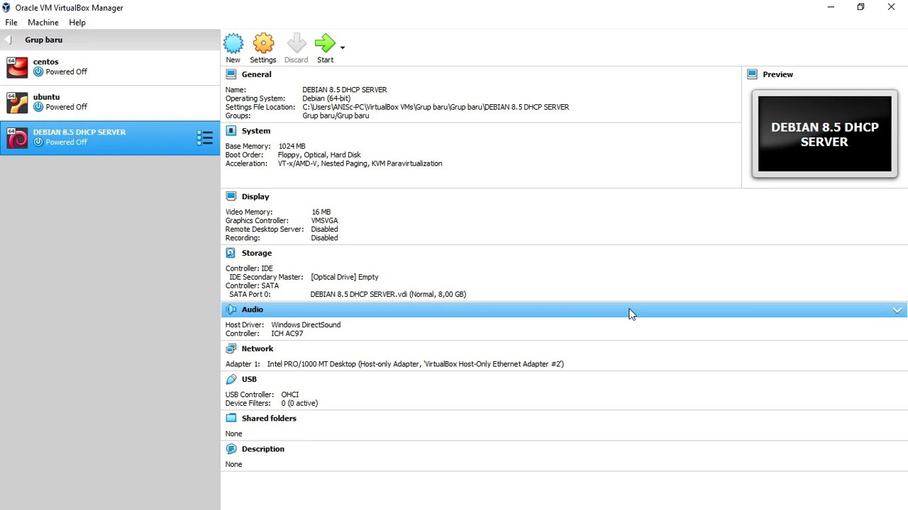 ~ INSTALASI DAN KONFIGURASI DHCP SERVER PADA DEBIAN 8.5 DI VIRTUAL BOX ...