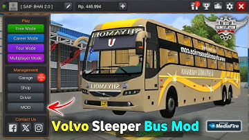 How To Add Bus Simulator Indonesia New Mod Sleeper Volvo Bus Mod | Volvo Sleeper Mod Bus Mod 😱