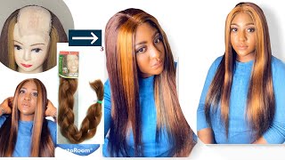 DIY BONE STRAIGHT WIG USING BRAIDING HAIR | NO CLOSURE | VERY DETAILED TUTORIAL