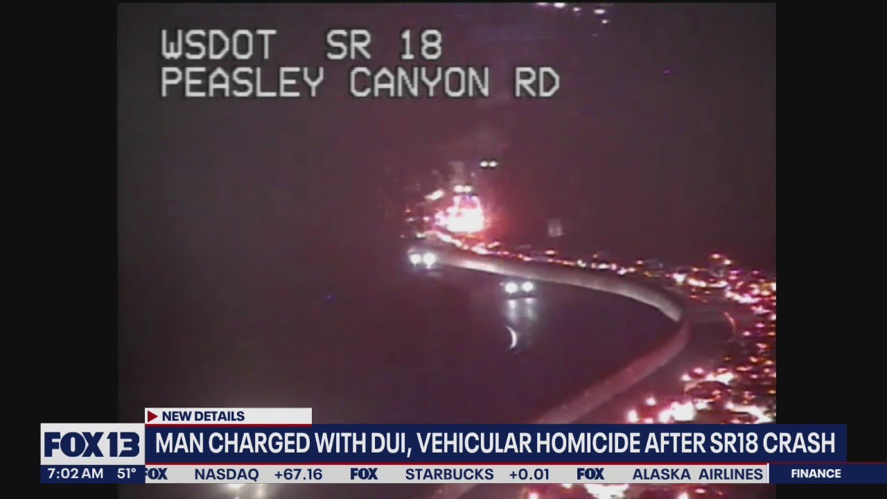 Man charged with DUI, vehicular homicide after SR 18 crash | FOX 13 ...