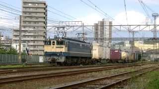【国鉄色】EF65 2121 迂3075レ貨物列車 沼津駅到着~発車