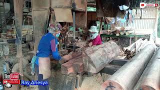 Walaupun sebelah Tapi Cukup Berat /High and expensive wood prices #sawmill @rayariesya