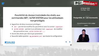 Les nouveautés de PostgreSQL 15 - par Arnaud Bruniquel et Alain Lesage, Dalibo