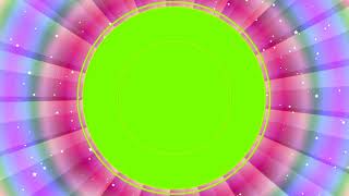 Green screen colorfull photo frame circle chroma key