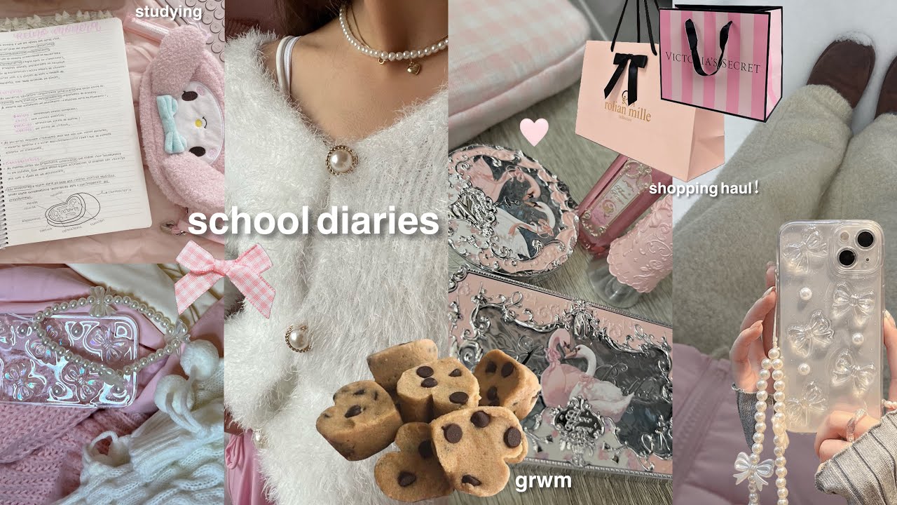 school day in my life🐰 study w me, grwm, romanticizing life + big shein haul
