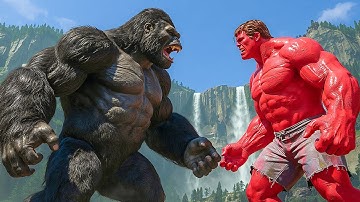 KING KONG VS RED HULK EPIC BATTLE! : The confrontation begins on a military cargo plane !
