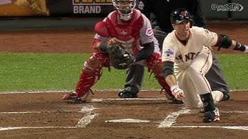 CIN@SF: Posey grounds RBI single into left field