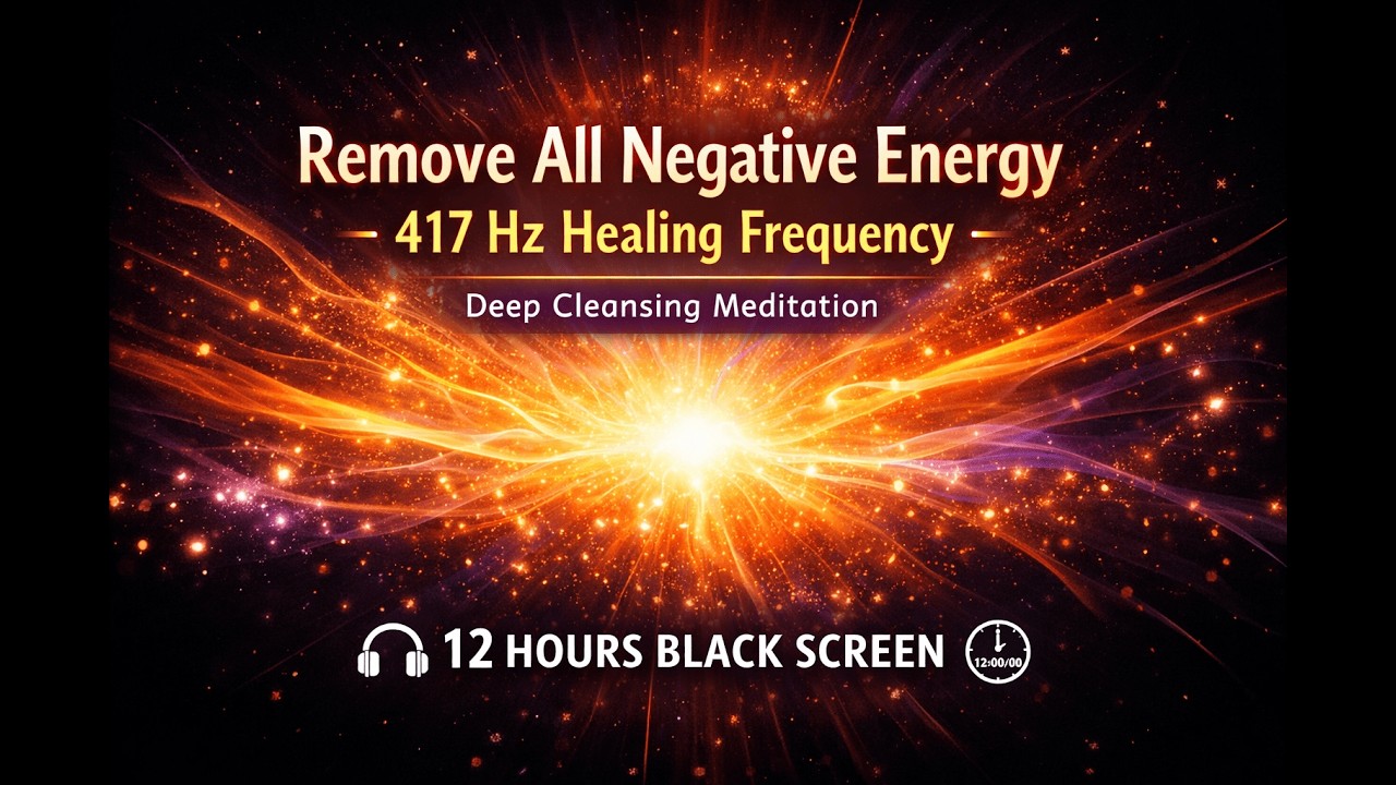 Remove All Negative Energy •417 Hz Healing Frequency •DeepCleansing Meditation | 12Hours BlackScreen