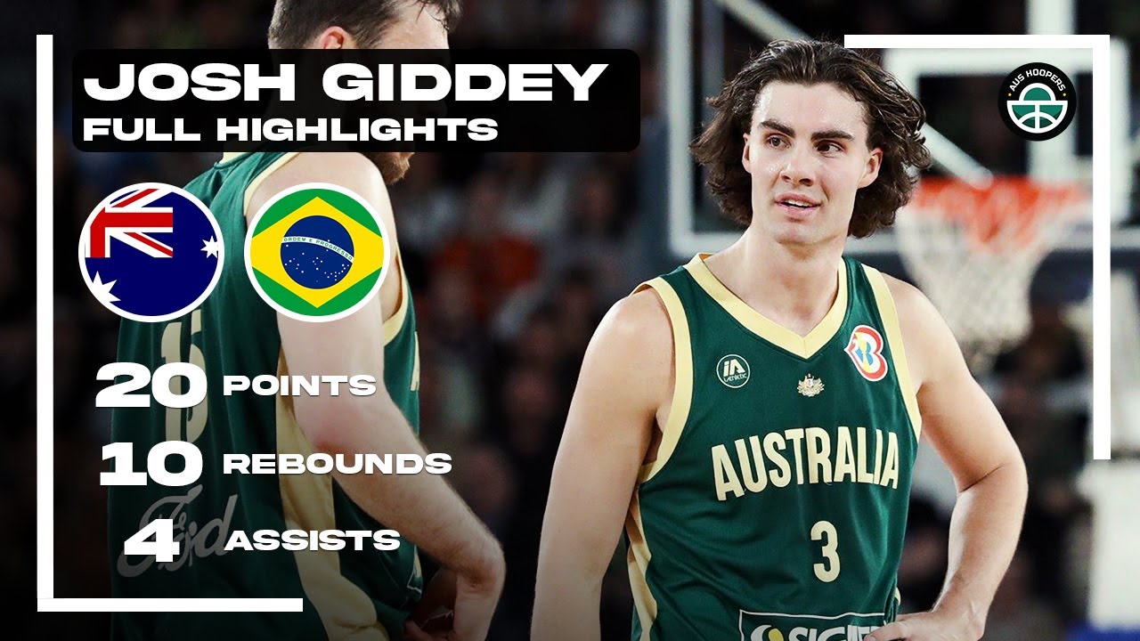 JOSH GIDDEY DROPS 20PTS & 10REB vs BRAZIL (FULL HIGHLIGHTS) - YouTube