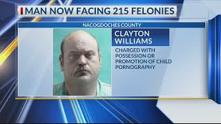 East Texas man facing 215 felony charges in connection to child sex abuse case
