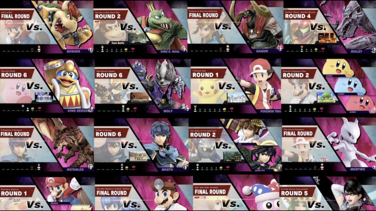 All Character's Classic Mode Routes in Super Smash Bros Ultimate YouTube