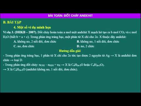 Video Phương pháp giải bài toán đốt cháy anđehit - youtube