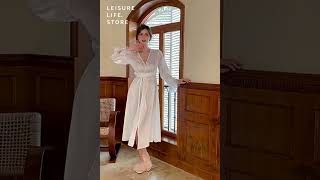Bridal Elegance 🌸 | Satin Feather Trim #nightgown & #Robes #sleepinstyle #womennsrobe #moringrobe