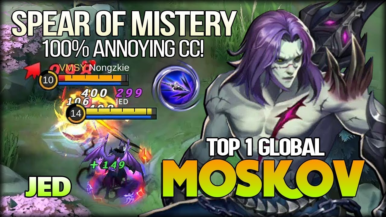 Powerful Critical Spear! 100% Annoying CC. ᴊᴇᴅ Top 1 Global Moskov - Mobile Legends